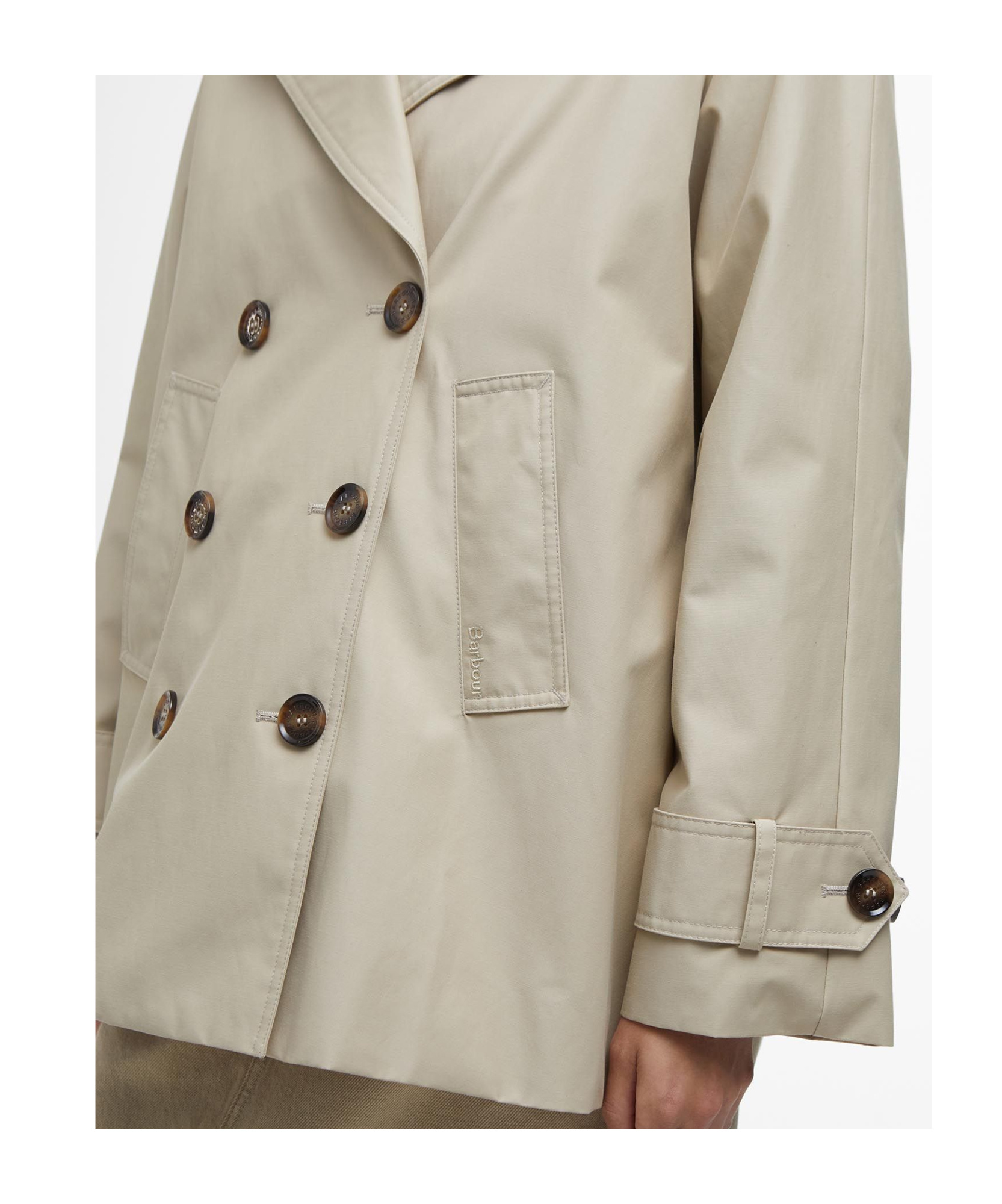 Barbour Women's Maisy Short Double-breasted Trench Coat In Nude