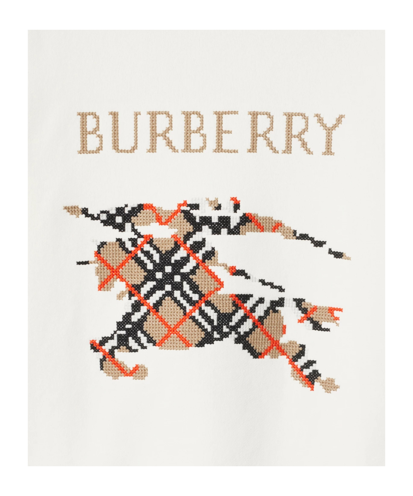 Burberry Crewneck Cotton Sweatshirt With Cross Stitch Ekd