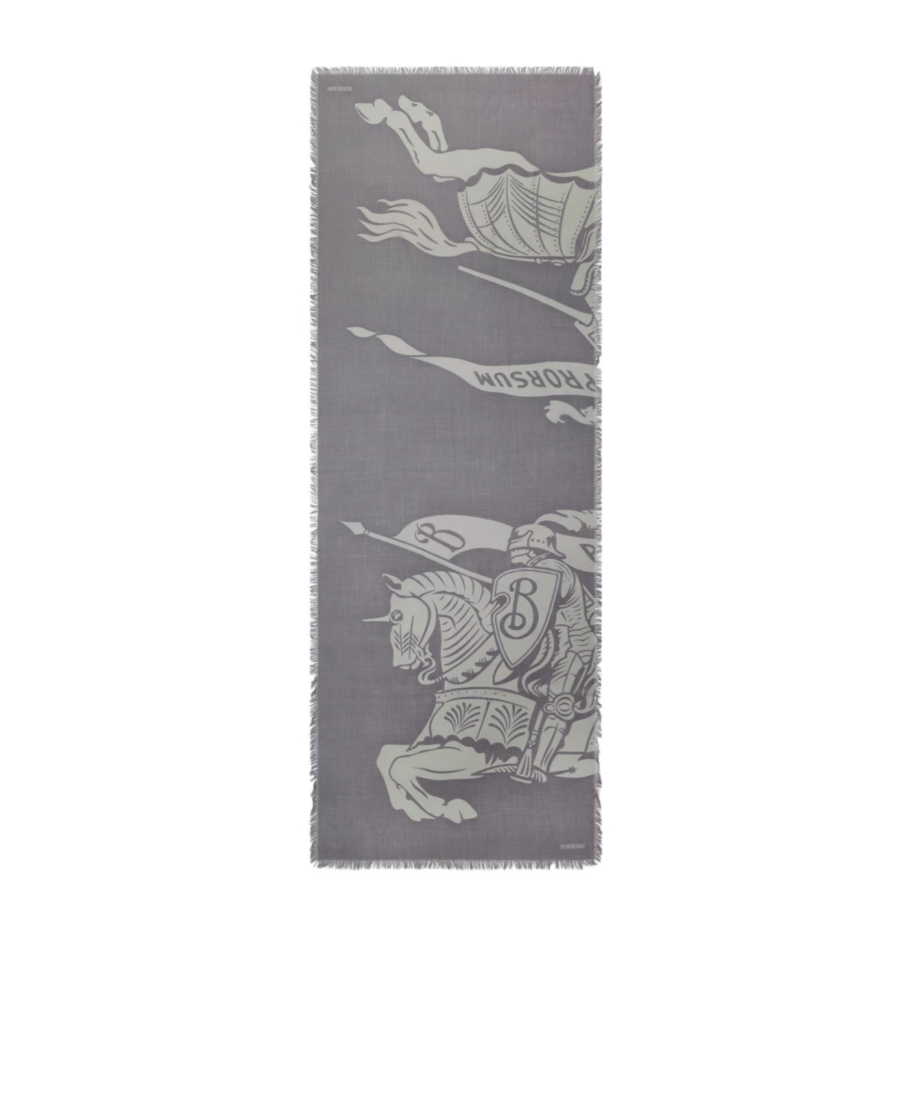 Burberry Wide Ekd Wool Scarf In Mist