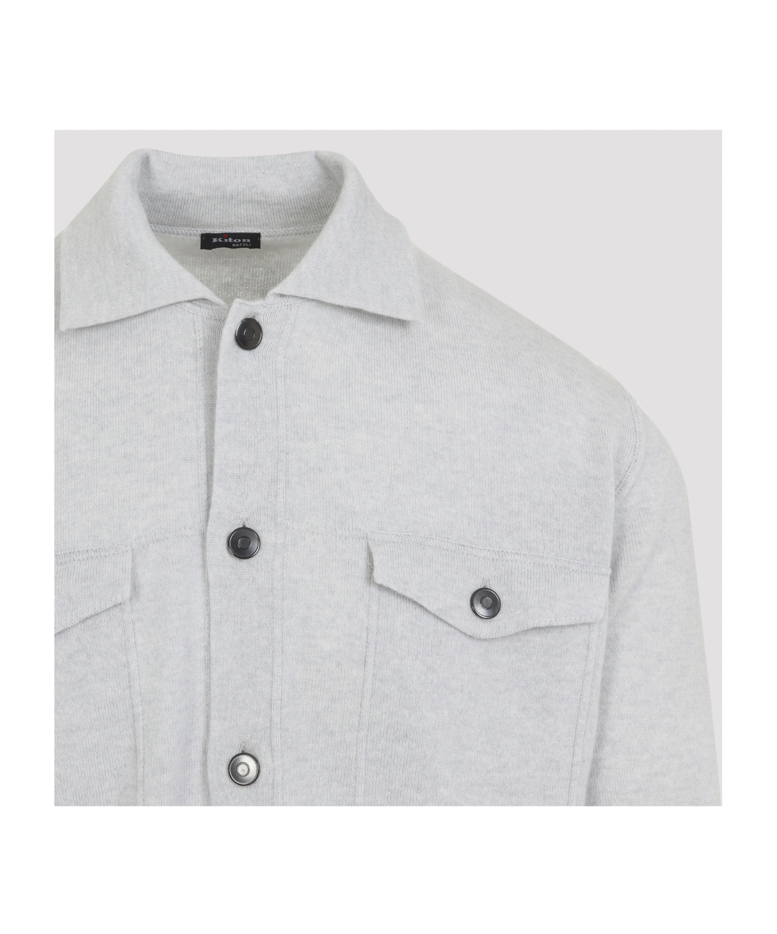 Kiton Stylish Jacket Featuring Chest Pockets And Long Sleeves In Gray
