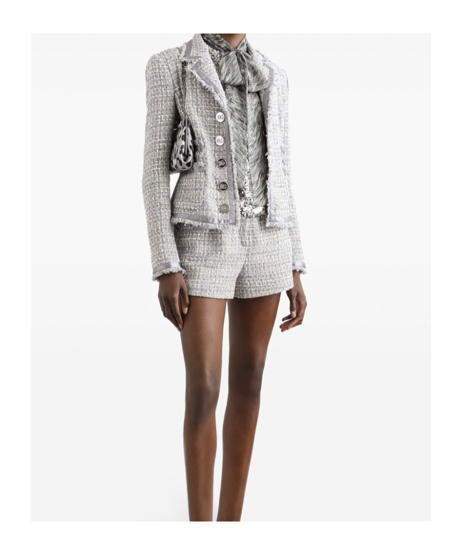 Dolce & Gabbana Dolce&gabbana Women Jacket In Grey Lamé Bouclé