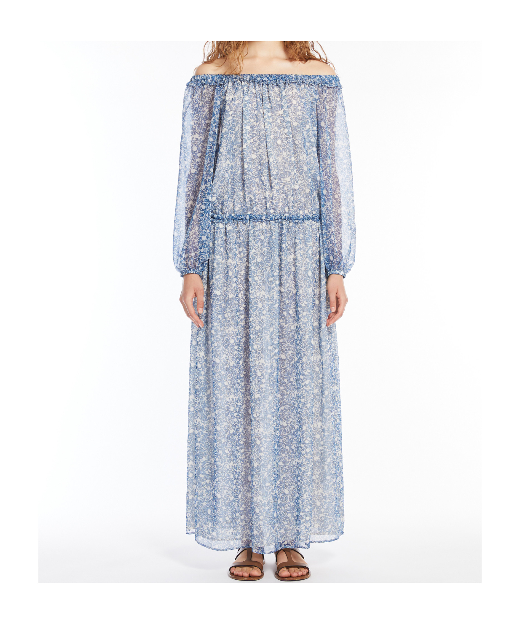 Weekend Max Mara Long-sleeved Dress In Blue