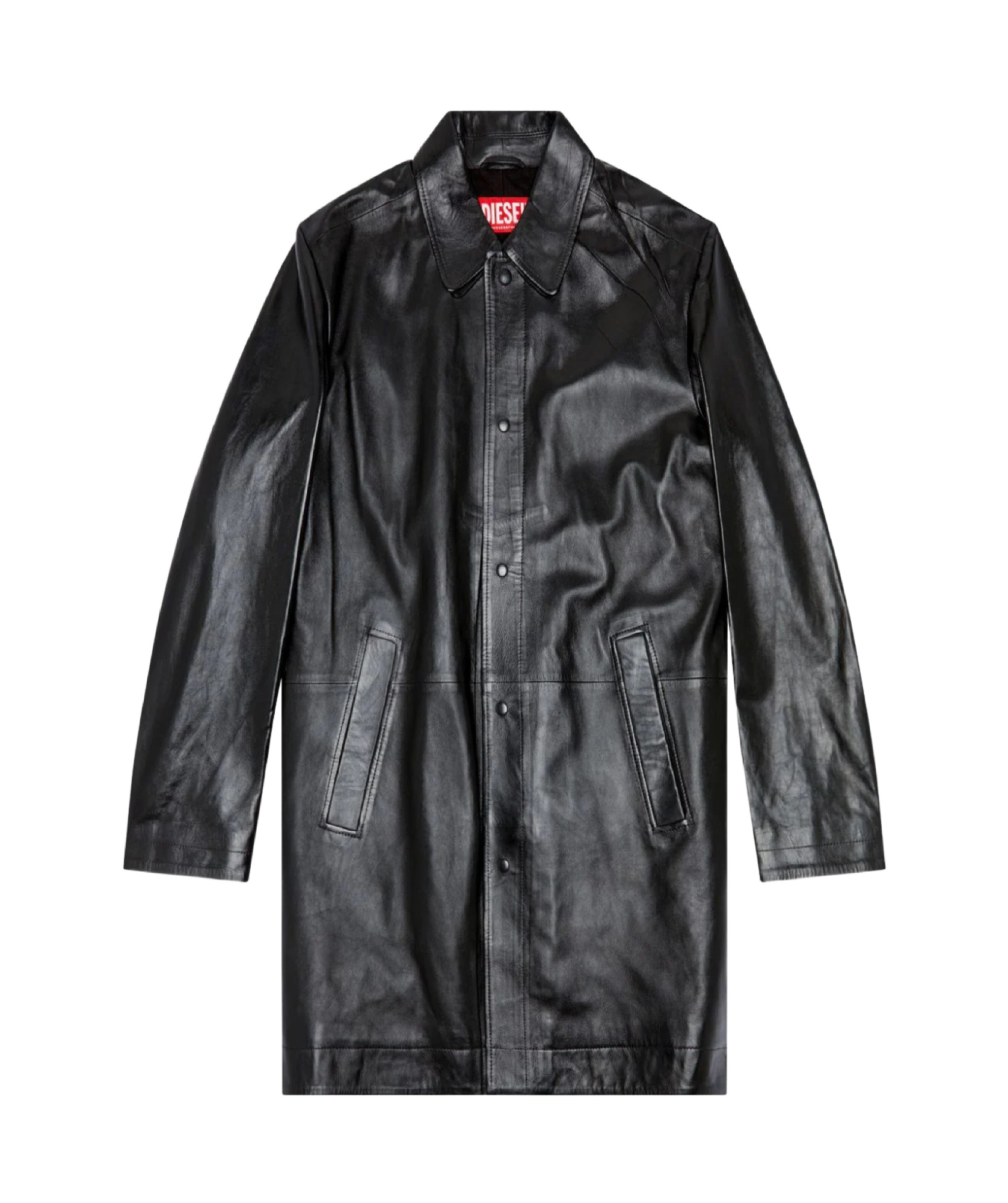 Diesel L-cordier Panelled Leather Jacket In Black