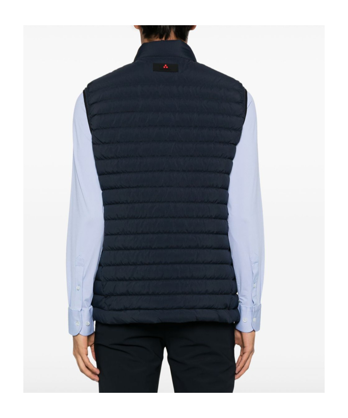 Peuterey Quilted Blue Jacket With High Collar In Black