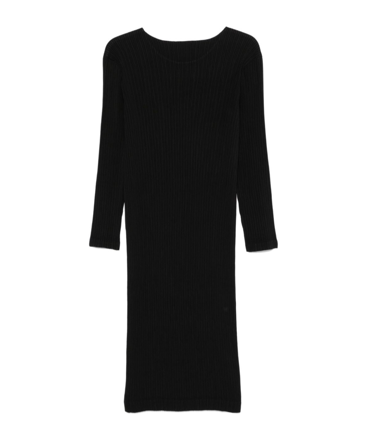 Issey Miyake Pleated Midi Dress In Black