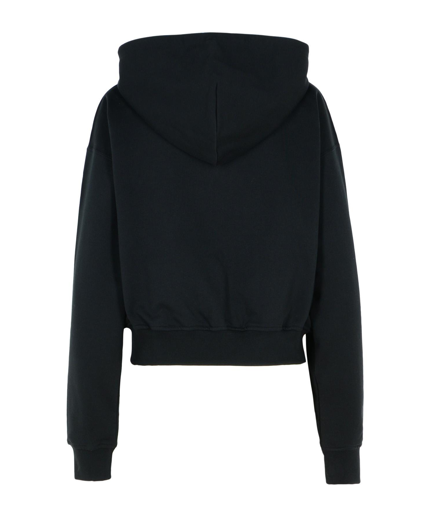 Moschino Long-sleeved Zipper Sweatshirt In Black