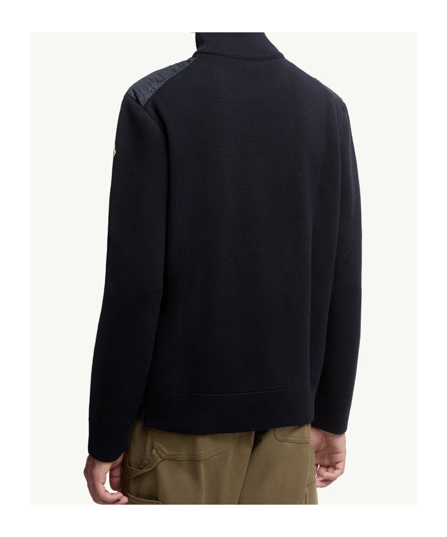 Moncler Nylon And Wool Padded Jacket In Black