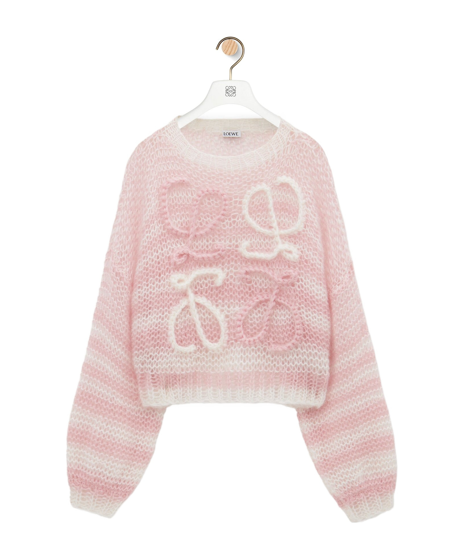 Loewe Embroidered Mohair Blend Sweater In Pink