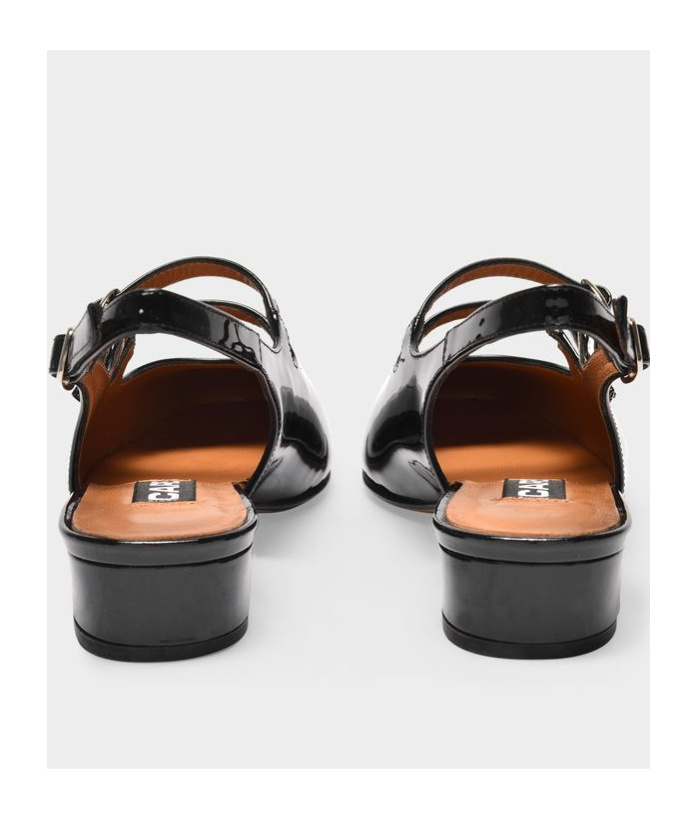 Shop Carel Paris Round-headed Flat Sandals In Black