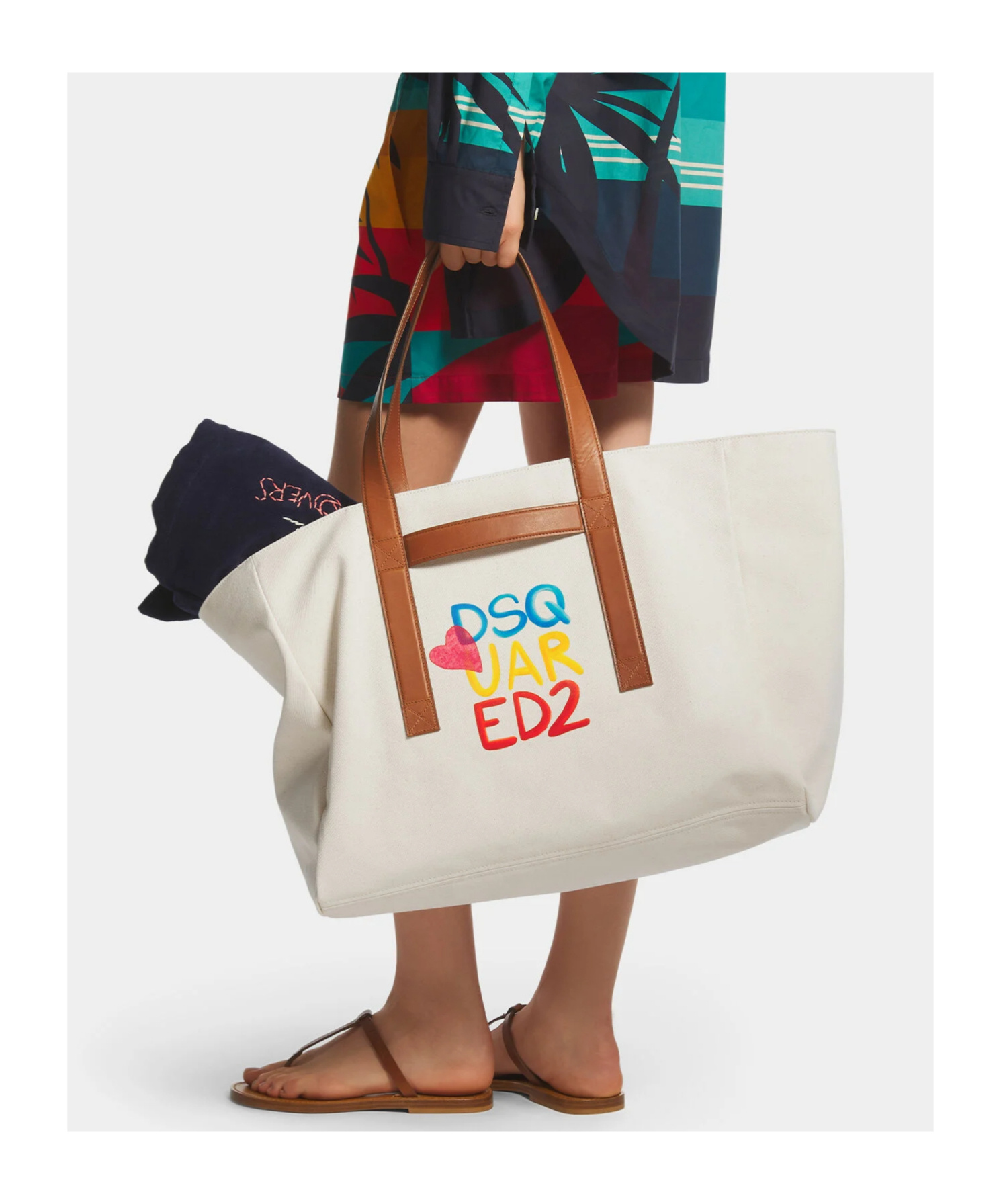 Dsquared2 Summer Lovers Shopper In Beige