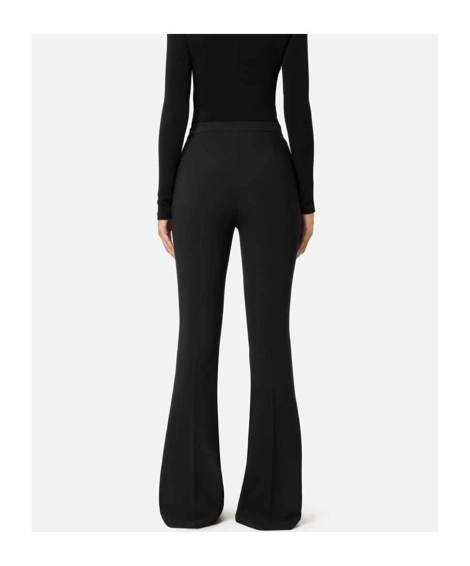 ELISABETTA FRANCHI BUCKLE-DETAIL FLARED TROUSERS