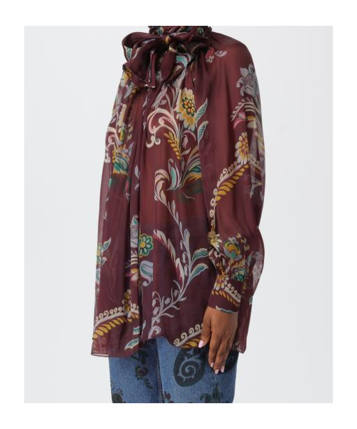 Etro Long-sleeved Blouse In Burgundy