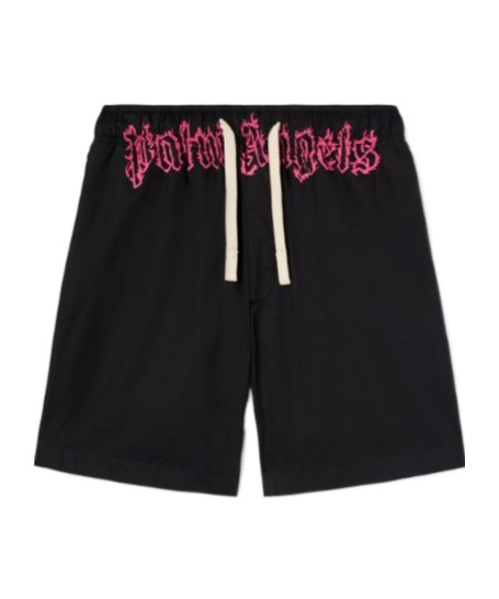Palm Angels Shorts Logo In Black