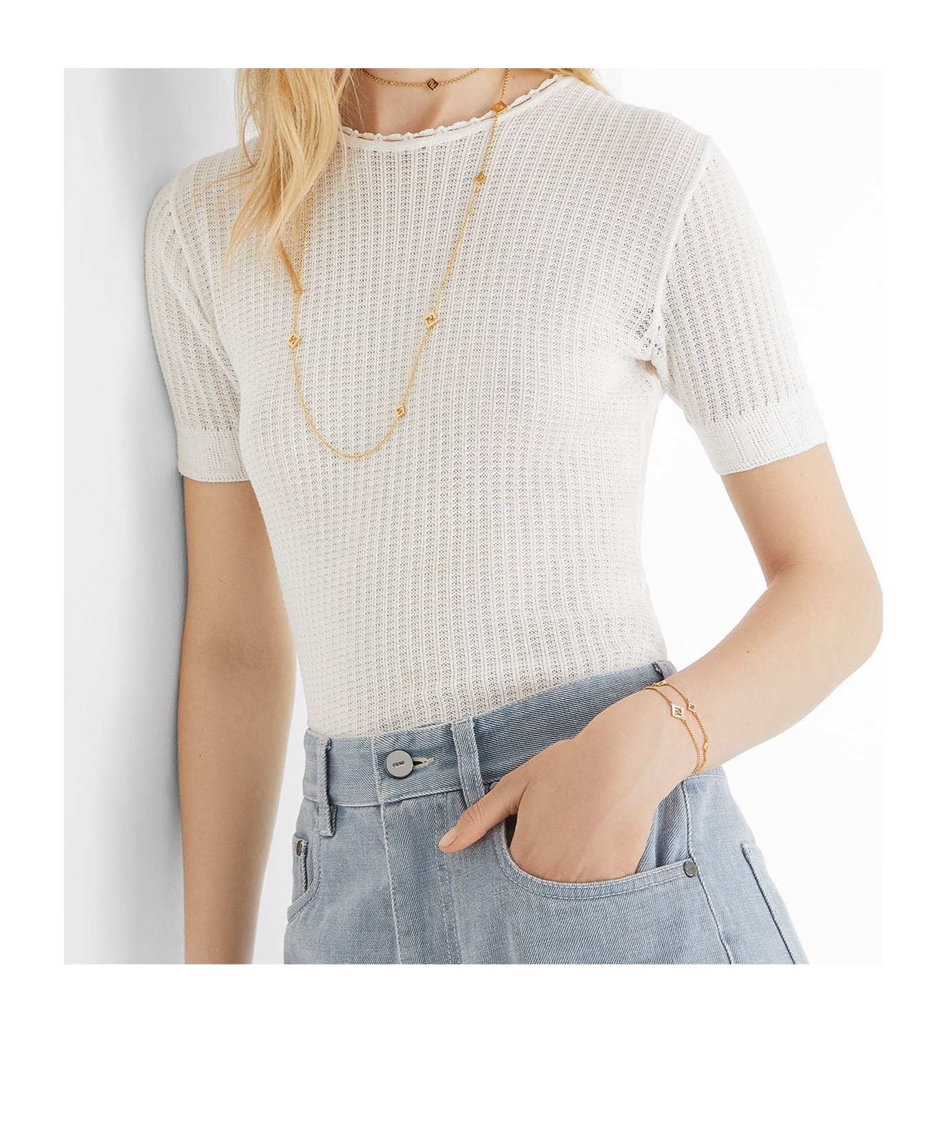 Fendi White Viscose Sweater In White