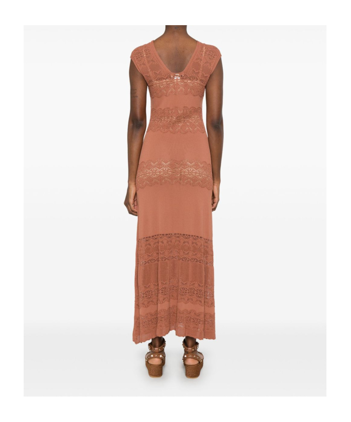 Twinset Twin-set Maxi Dress With Deep V-neckline