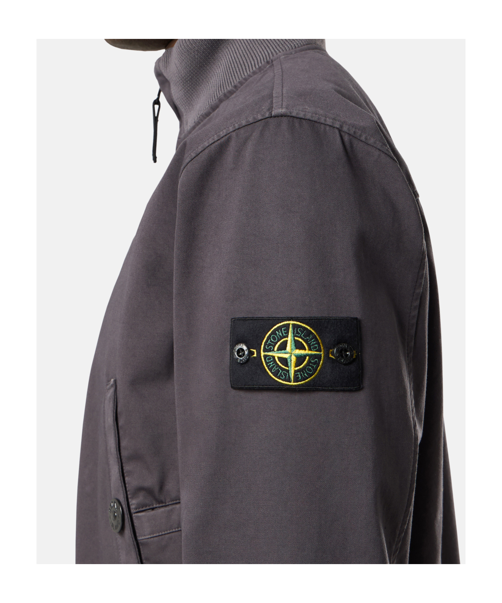 Stone Island Compass-badge Bomber Jacket In Charcoal-grey
