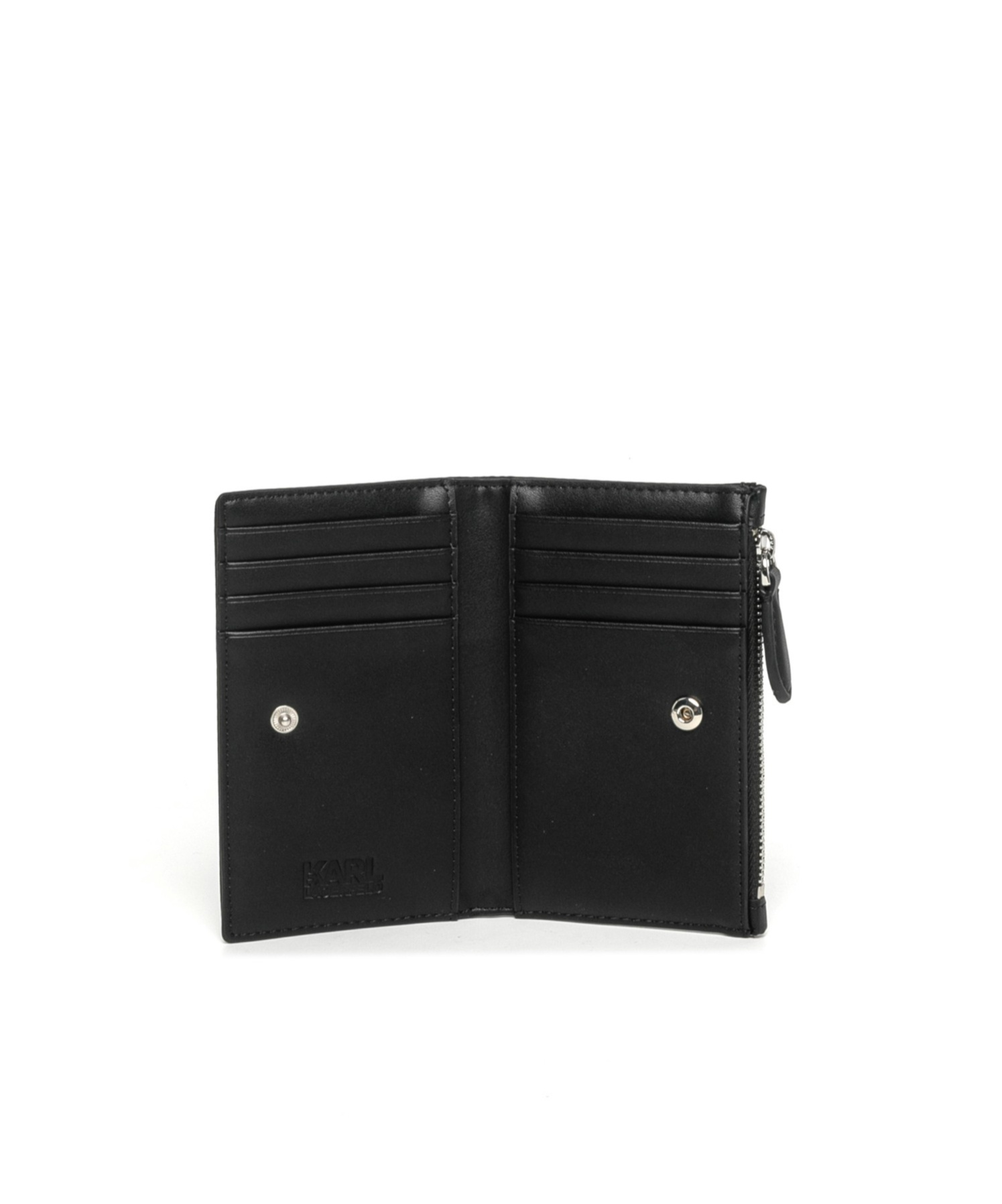 Karl Lagerfeld Ikonik Leather Passport Holder In Black