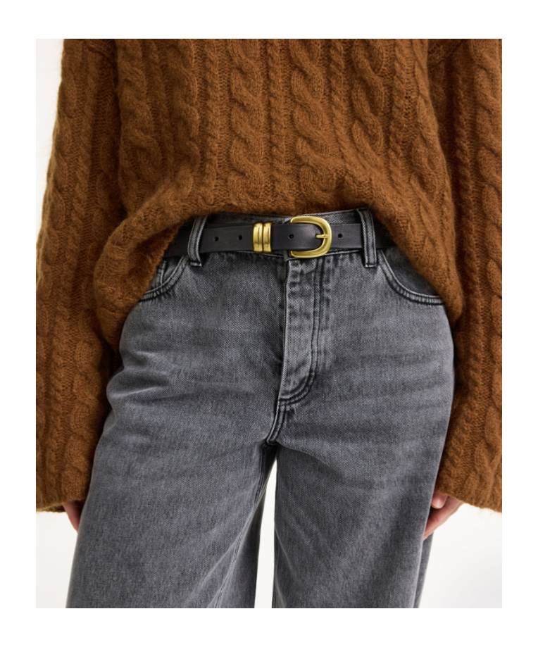 By Malene Birger Zoilo Brown Leather Belt In Black