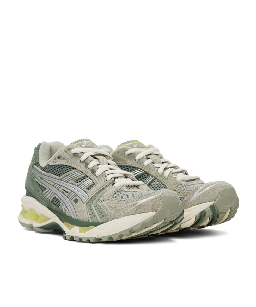 Asics Gel Kayano 14 "olive Grey Pure Silver" Sneakers In White