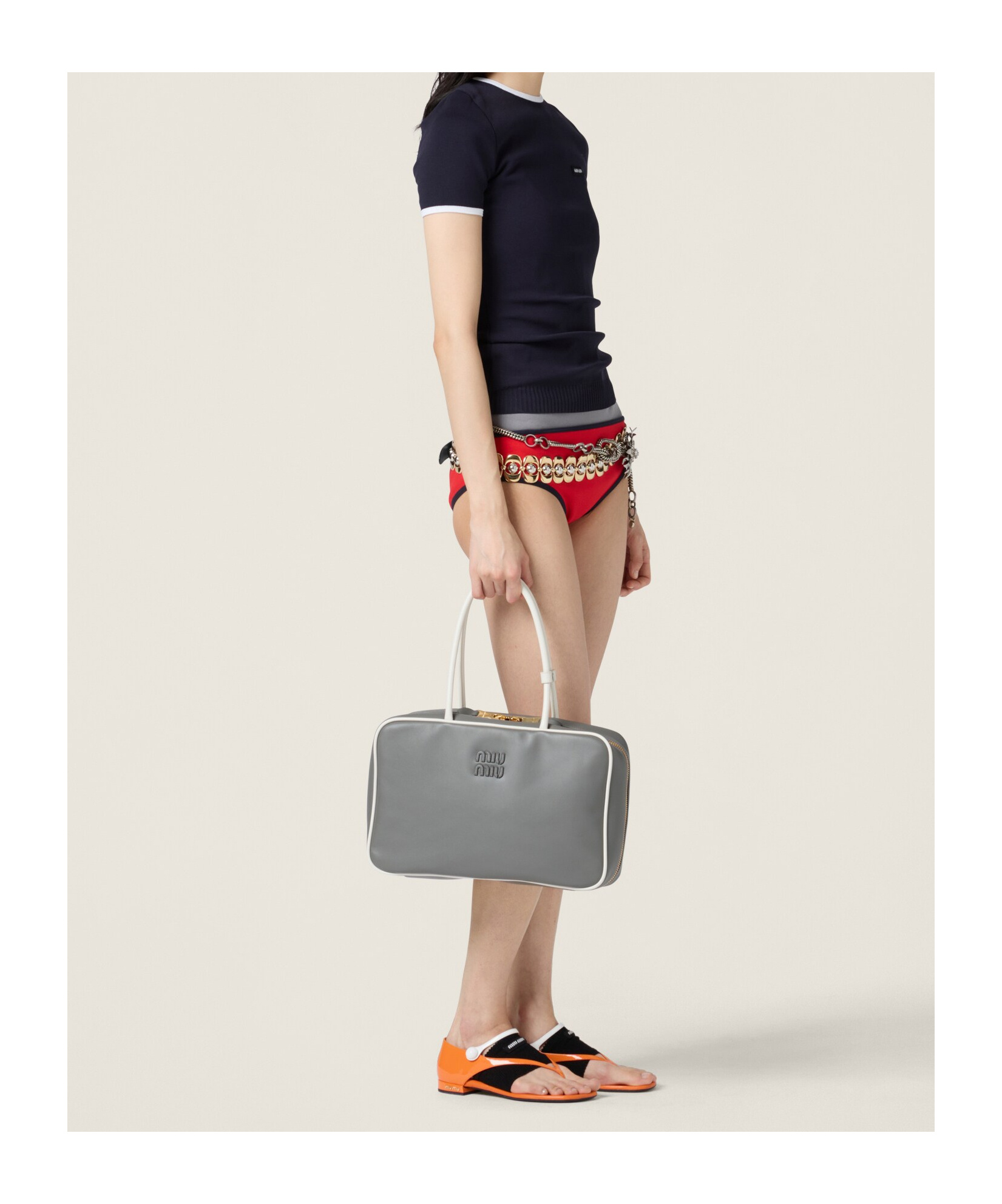 Miu Miu Beau Handbag In Gray