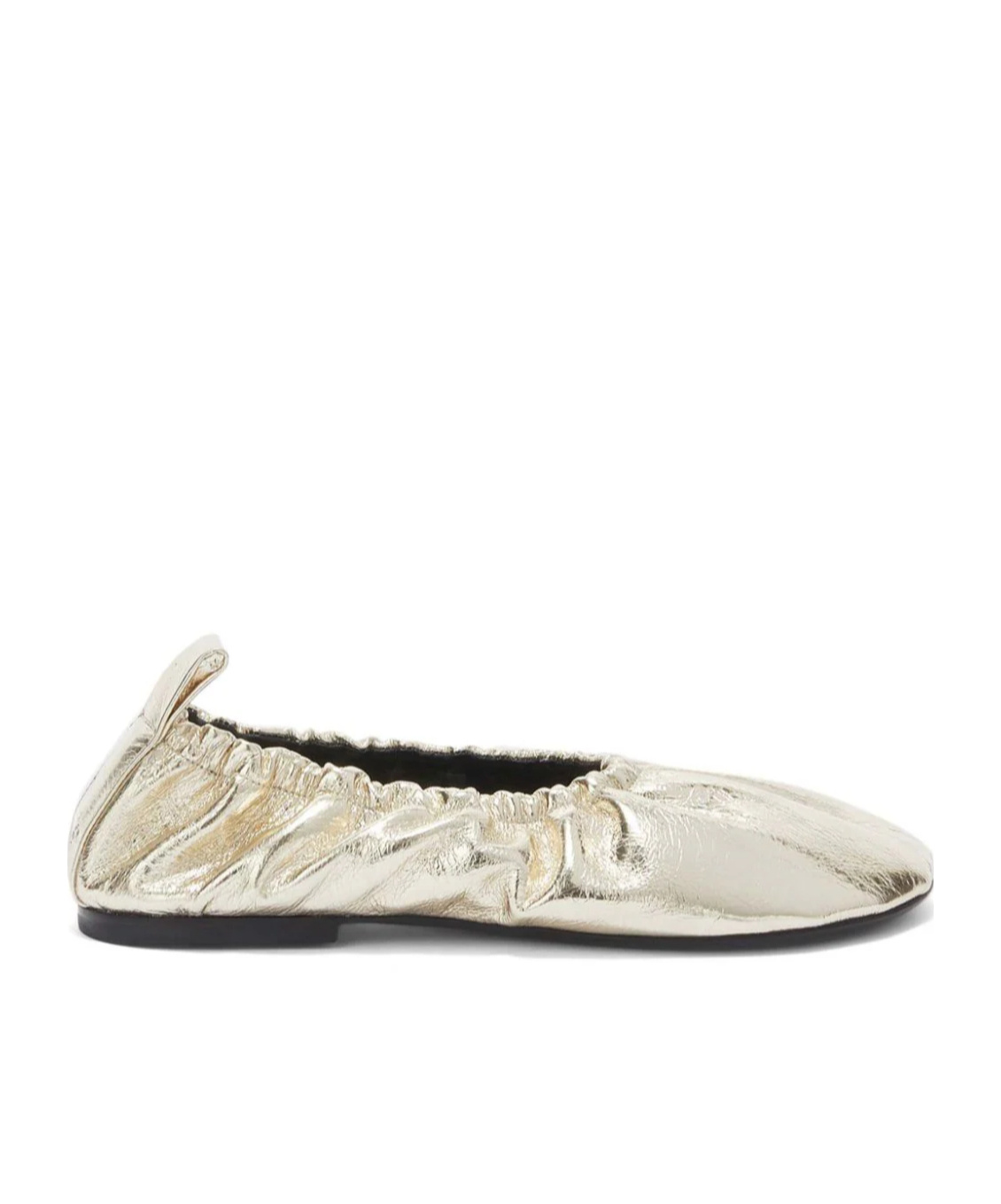 Shop Jil Sander Gathered-detail Leather Ballerina Shoes In White
