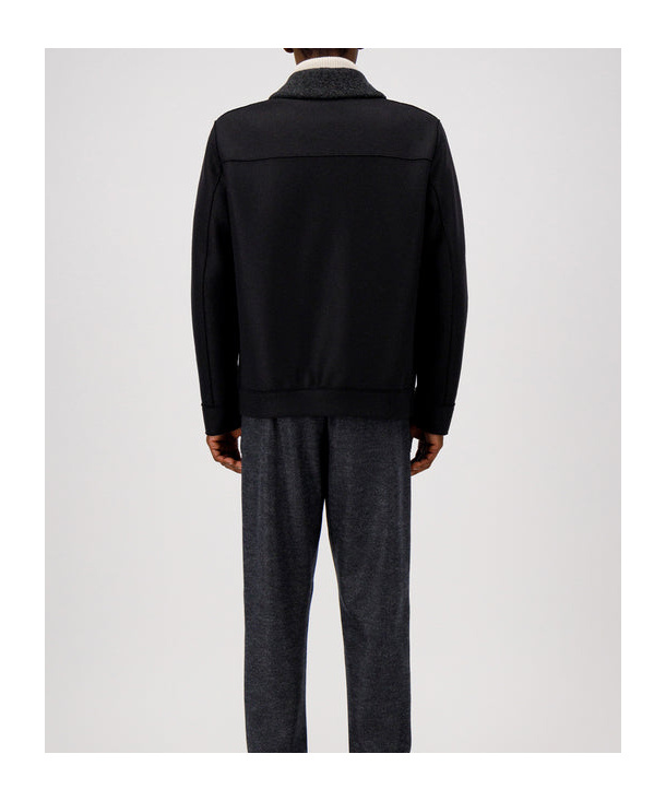 Harris Wharf London Wool Jacket With Zip And Collar In Black