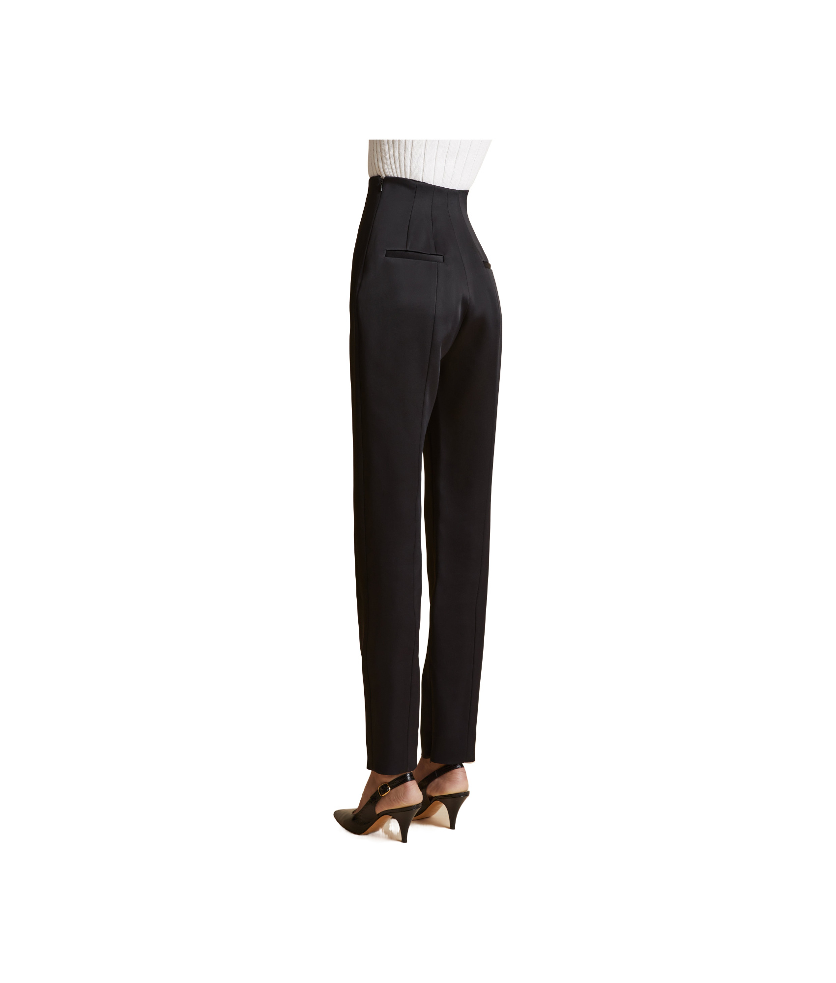 Khaite High-waisted Pipe Pants In Black