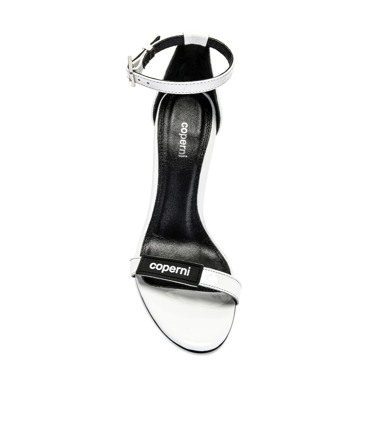 Shop Coperni Contrast-color Logo High-heeled Sandals In White