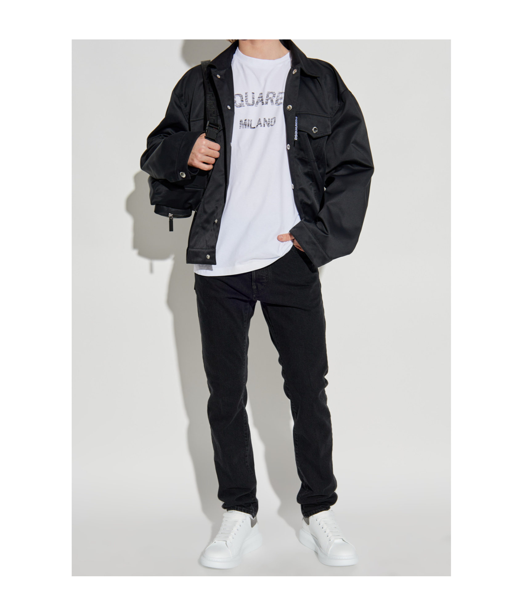 Dsquared2 Loose Fit White Cotton Jersey T-shirt With Vintage-effect Logo In White