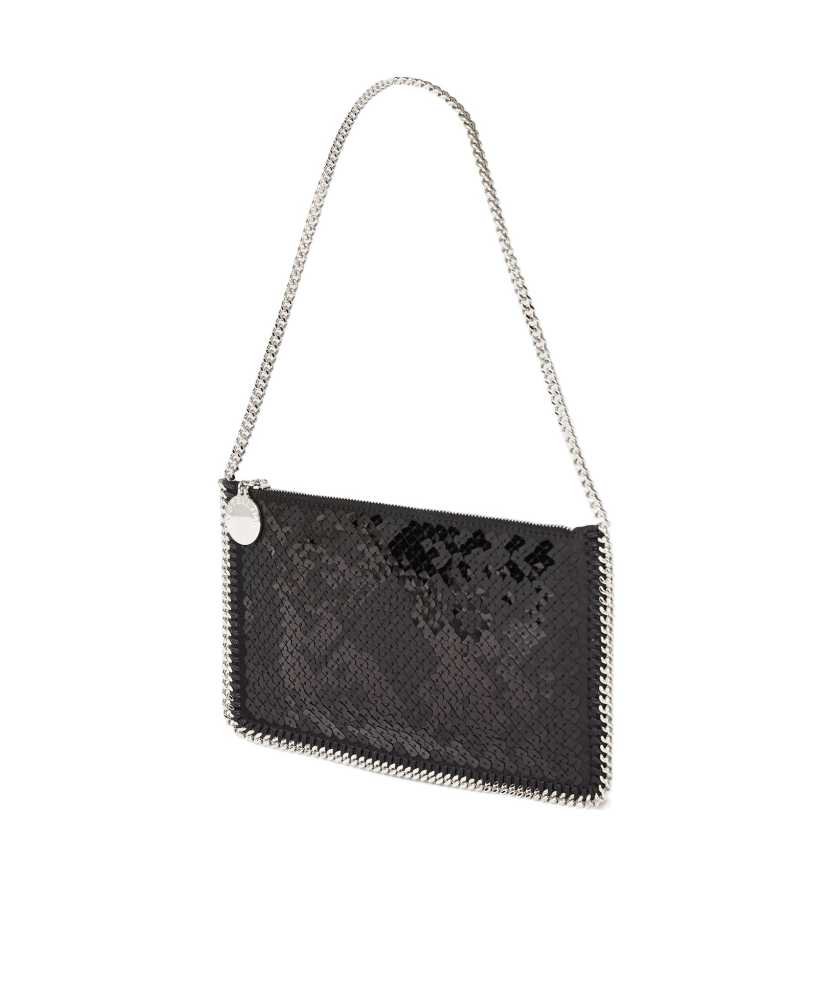 Stella Mccartney Falabella Sequin Pochette Shoulder Bag In Black