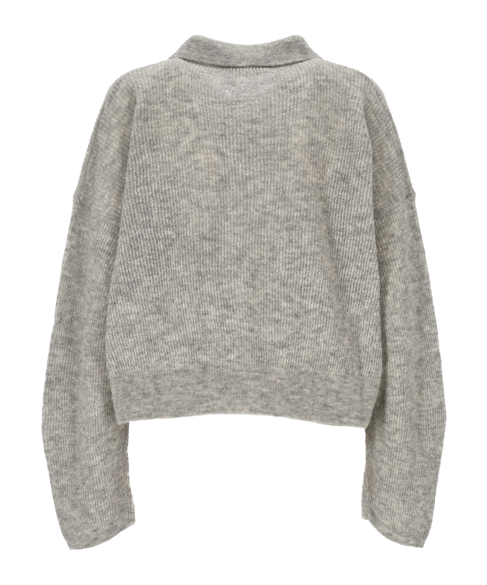 Haikure Button Long Sleeve Sweater In Gray