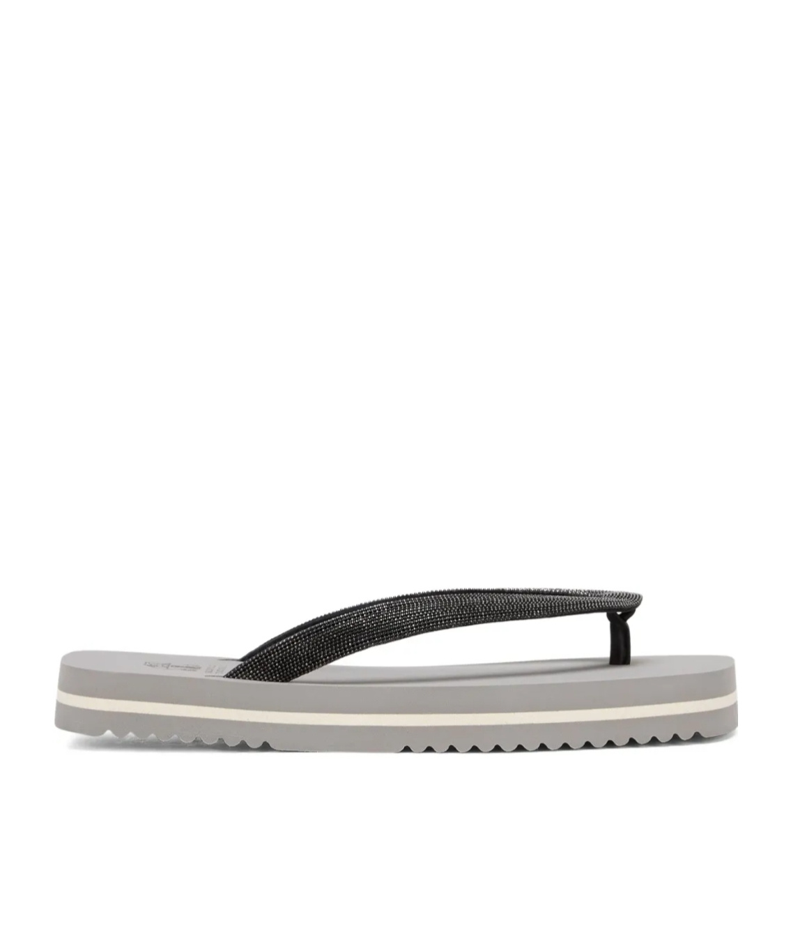 Brunello Cucinelli Infradito Con Decorazione Monili In Gray