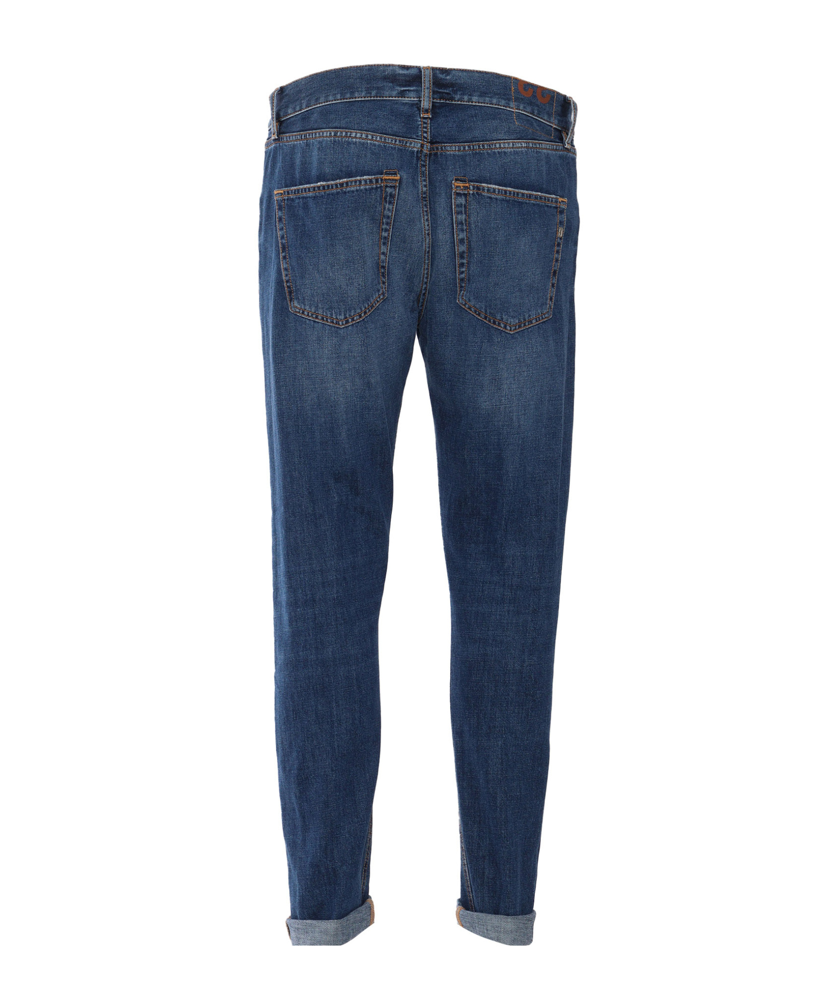 Dondup Trousers With Belt Loops And Contrast Stitching In Blue