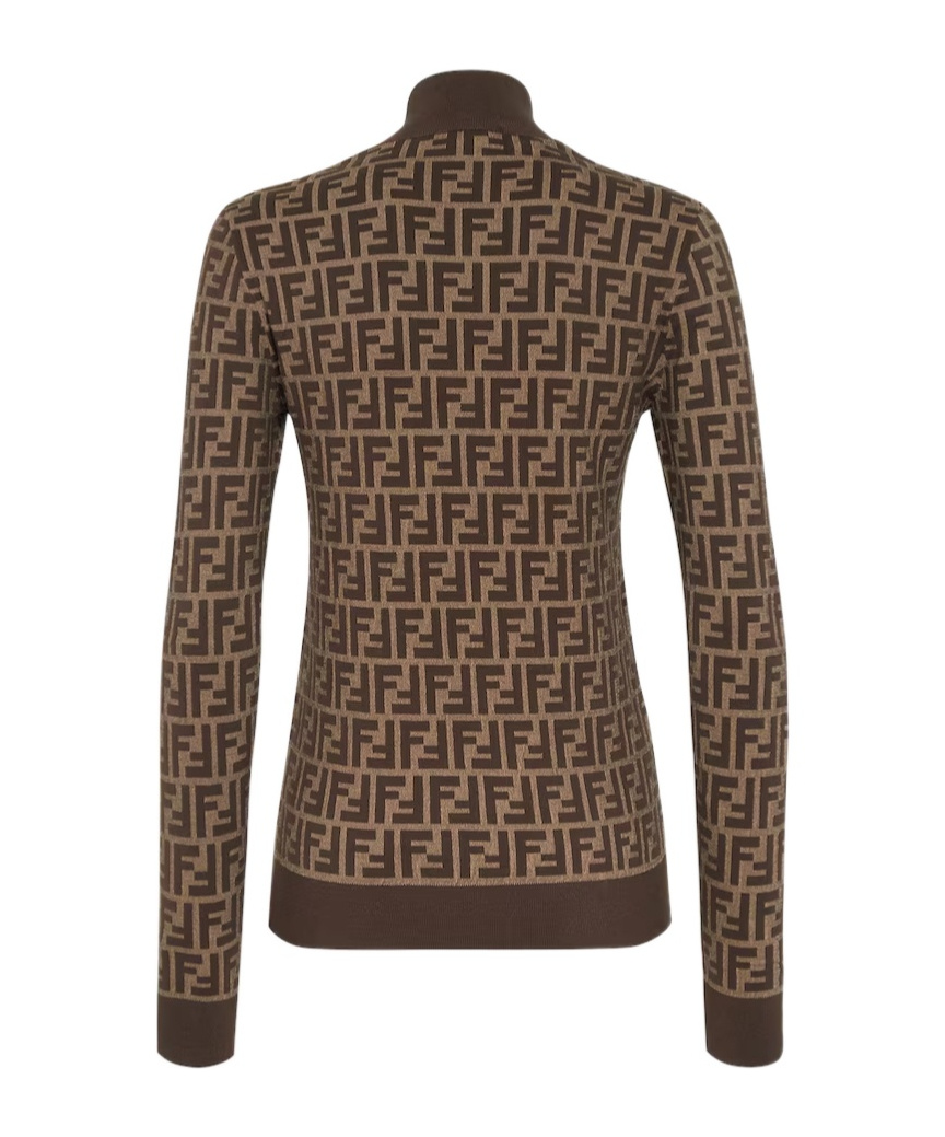 Shop Fendi Ff-jacquard Sweater In Green