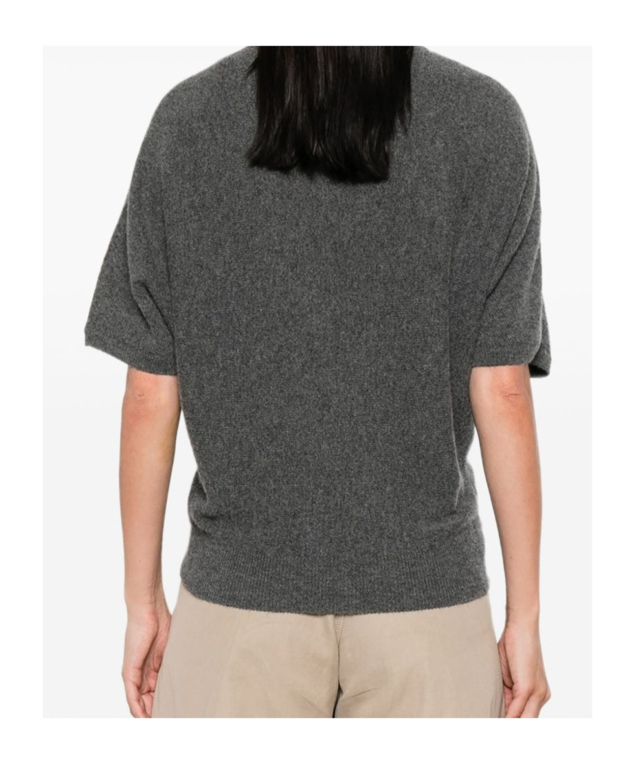 Herno Anthracite Round Neck Sweater In Gray