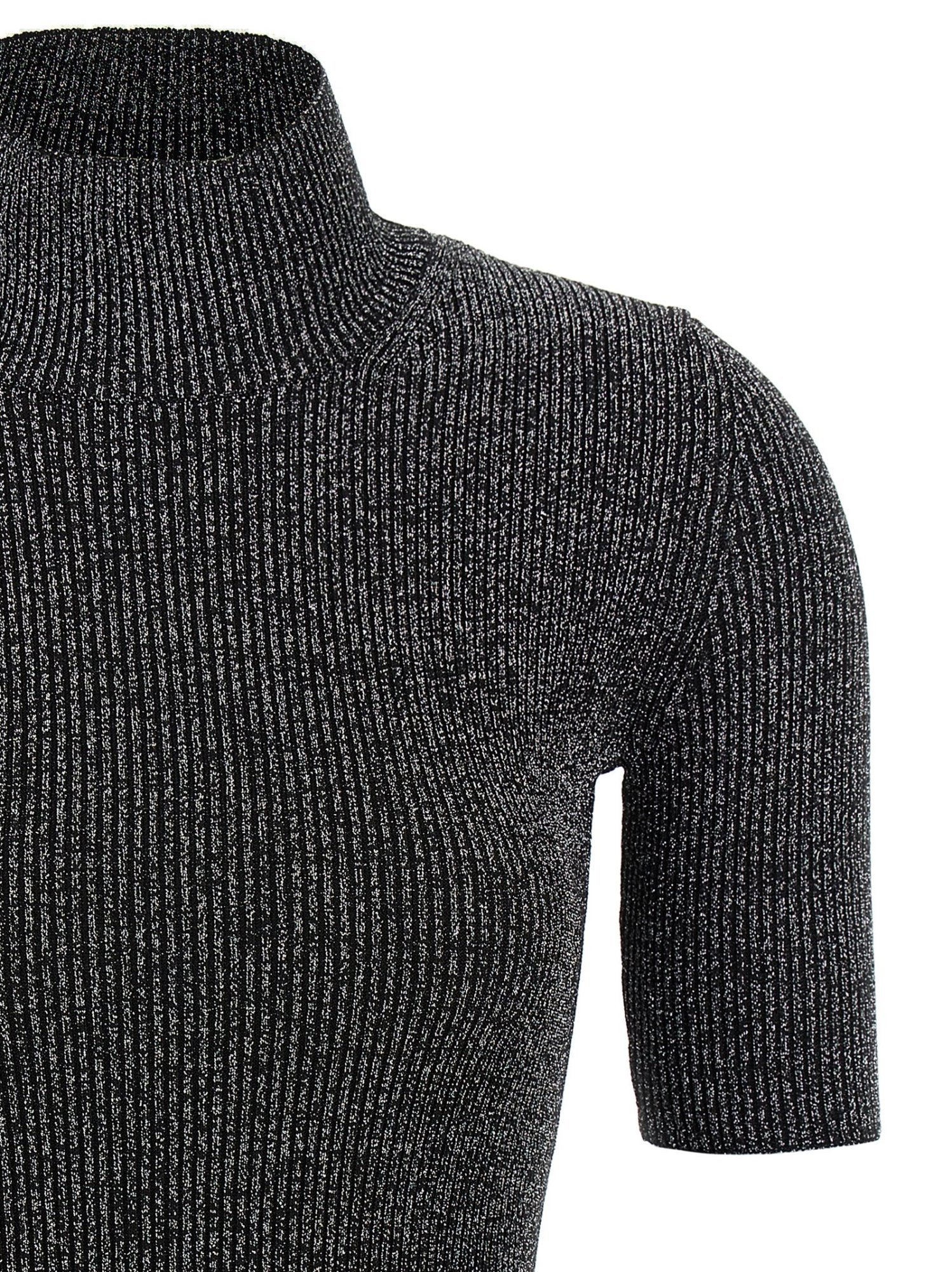 Missoni Silver Roll-neck Sweater In Black