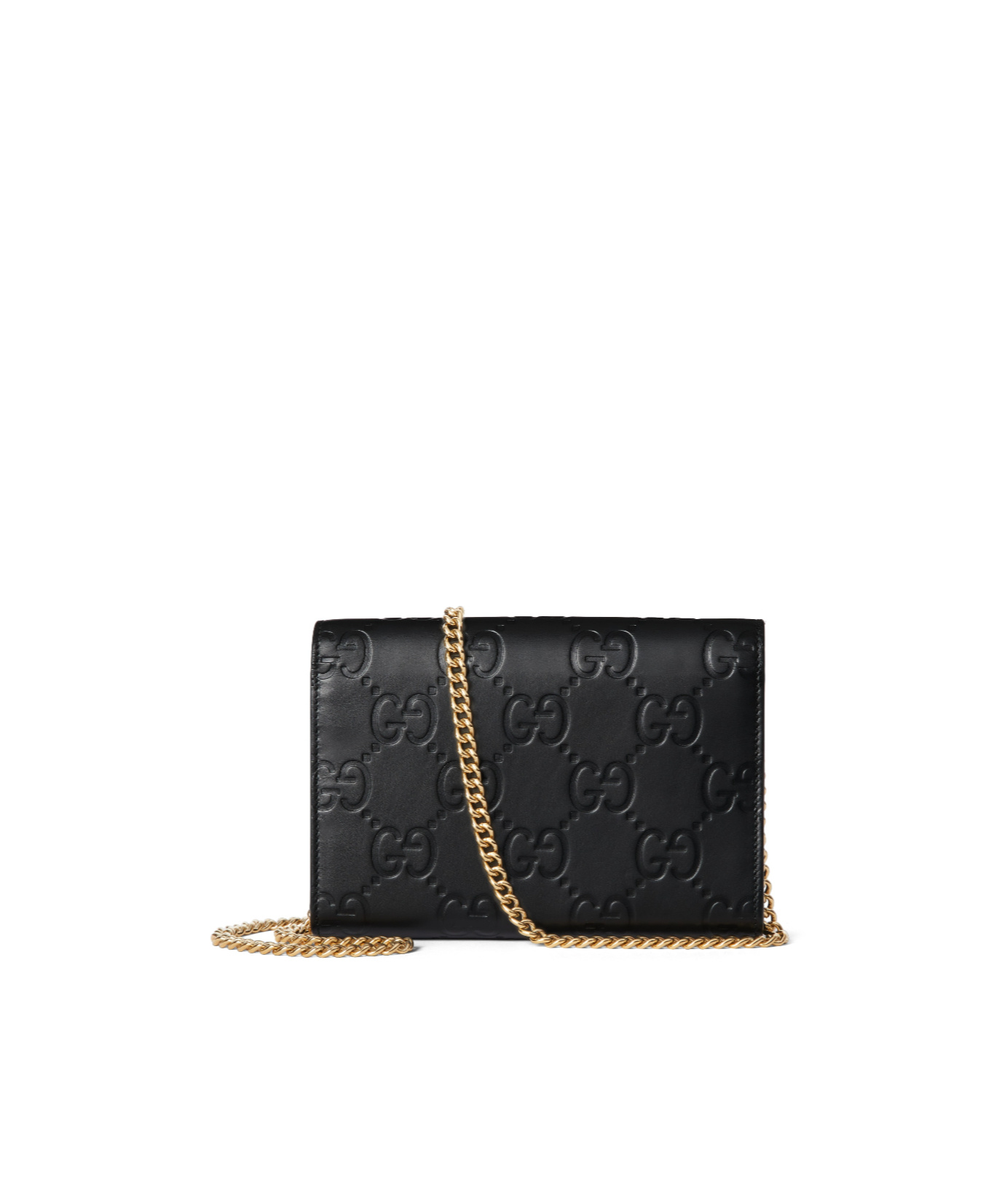 Gucci Debossed G Monogram Crossbody Bag In Black