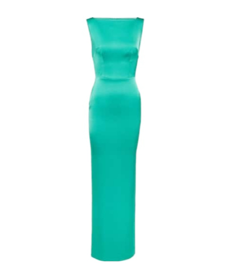 Alex Perry Satin Crepe Gown In Green