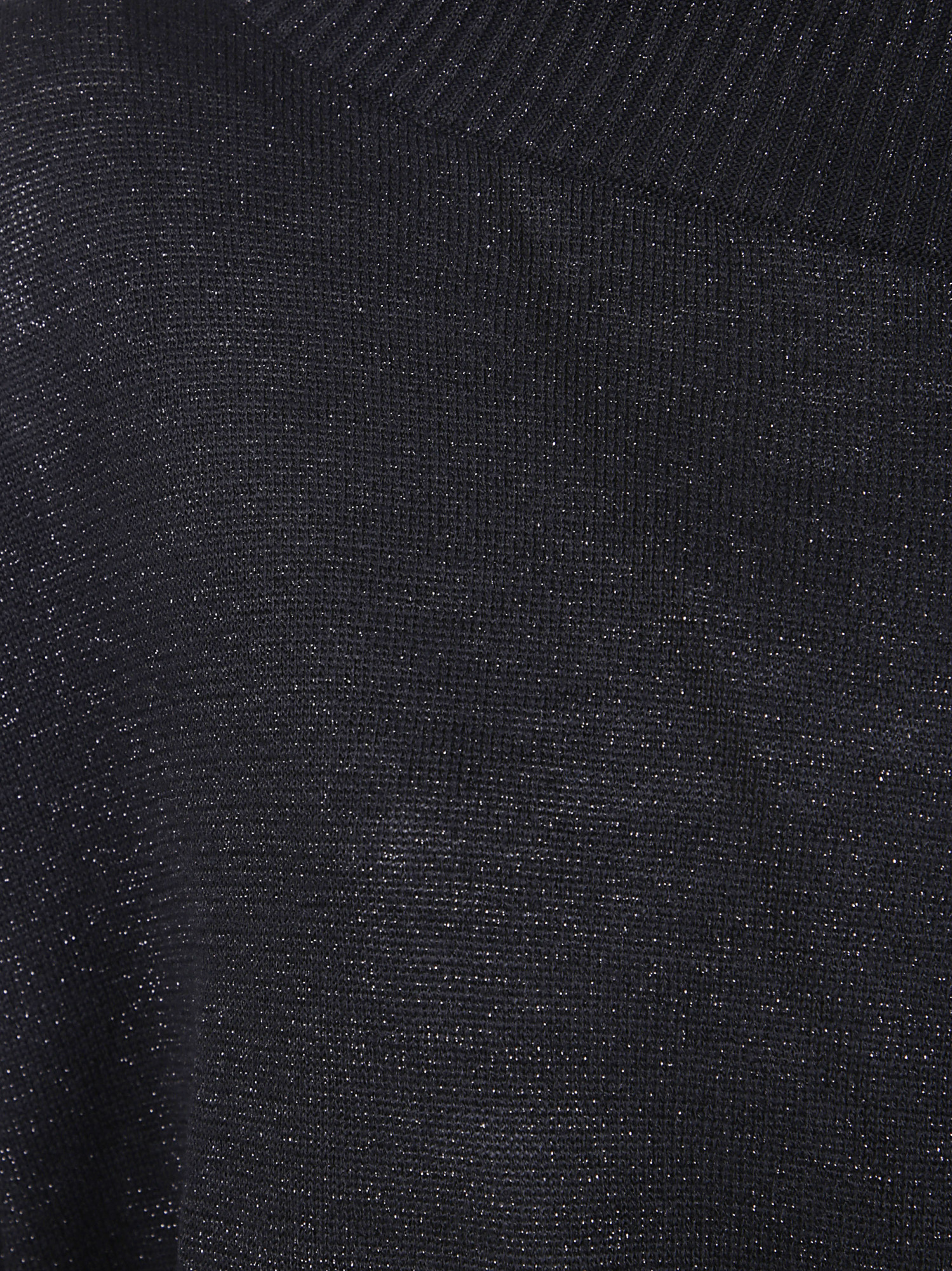 D Exterior Off-shoulder Turtleneck Sweater In Black