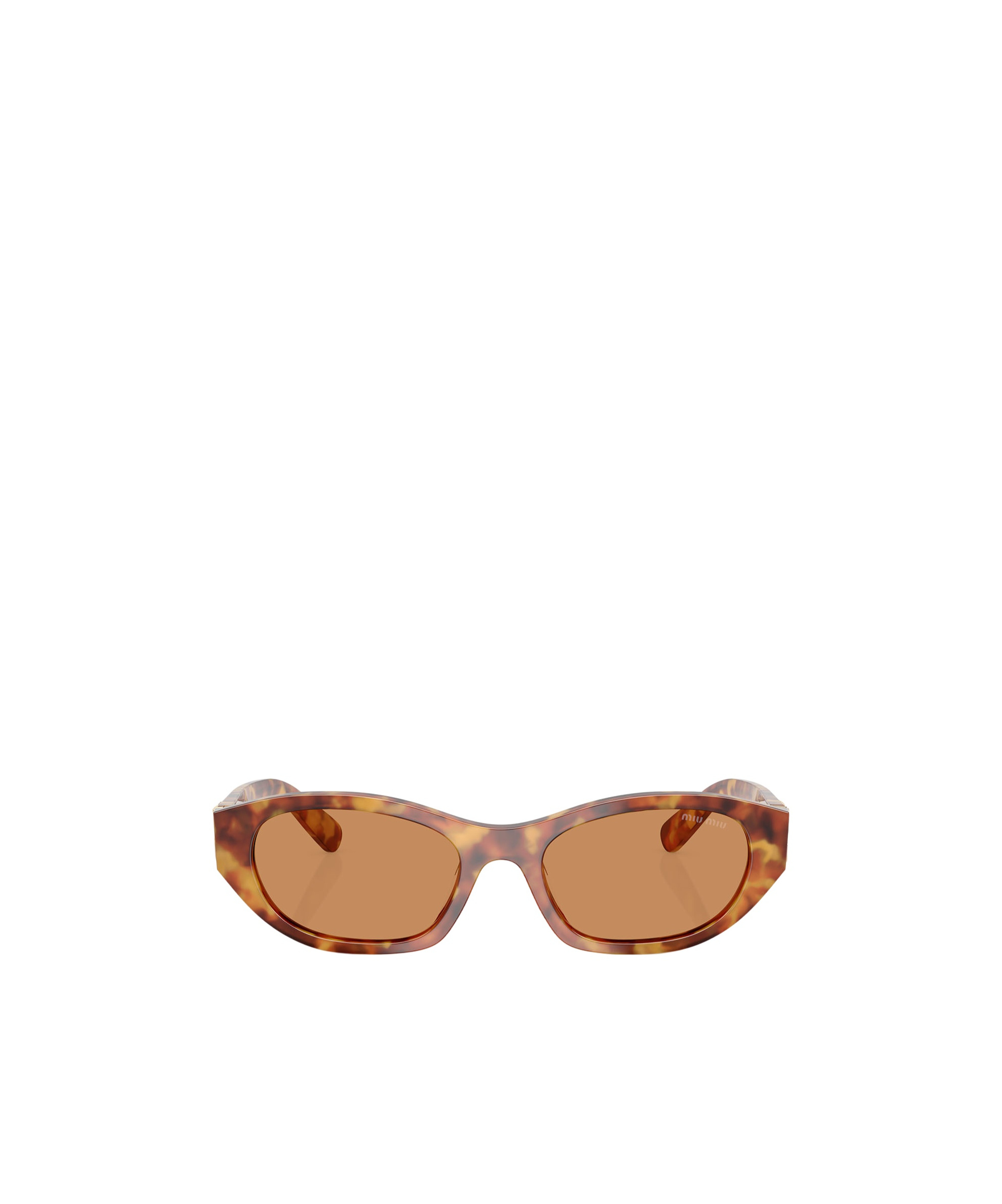 Miu Miu Womens Brown Mu A03s Oval-frame Acetate Sunglasses In Nude
