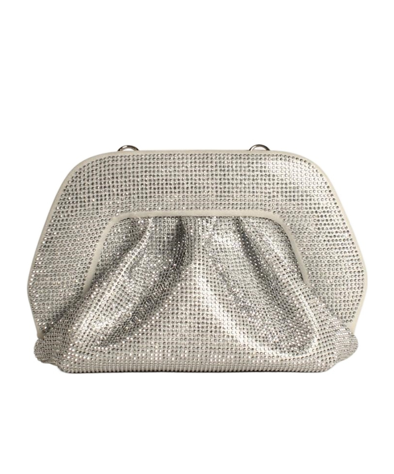 Themoirè Rhinestone Shoulder Bag In Gray