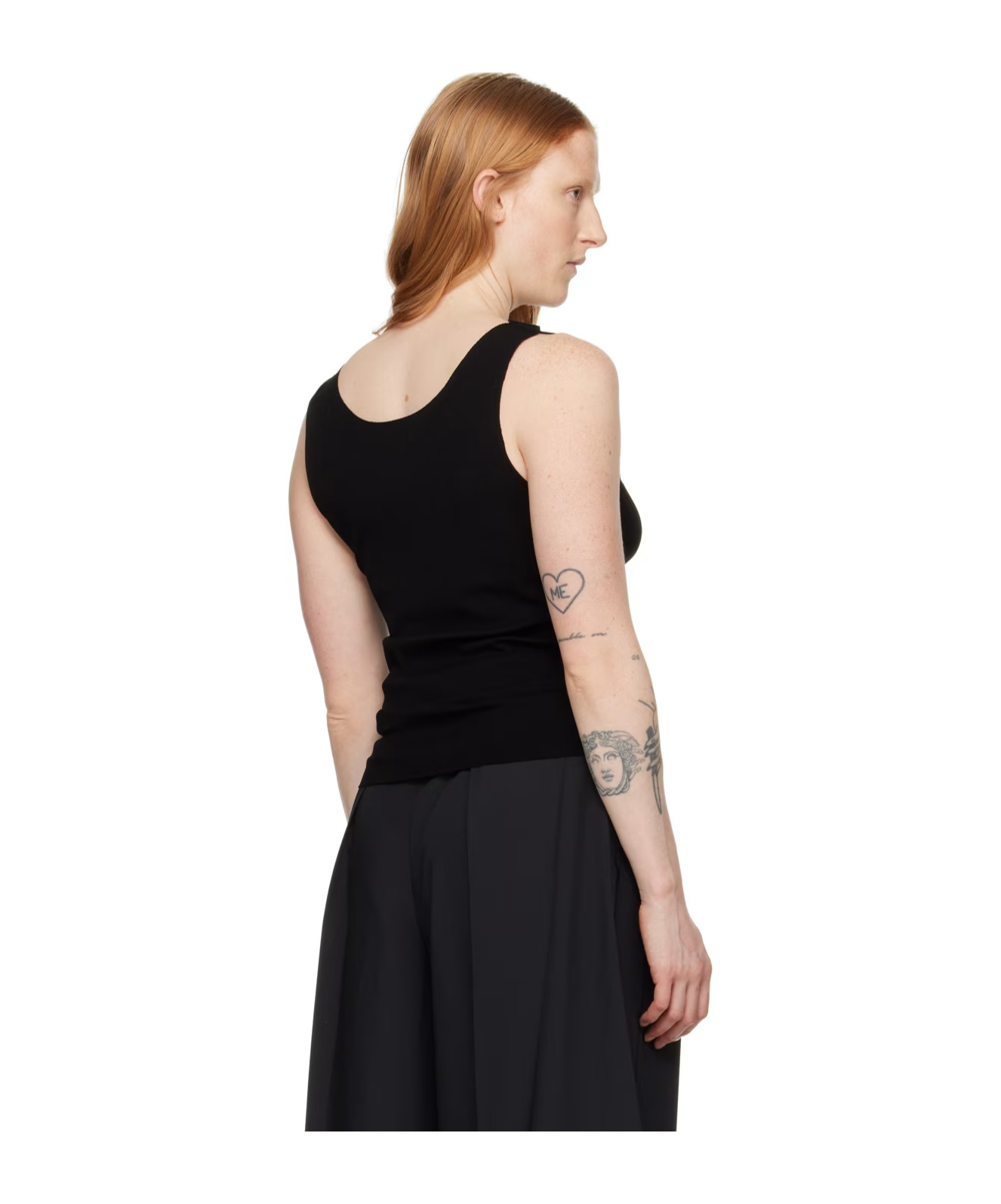 Shop Issey Miyake Rib Knitted Vest In Black