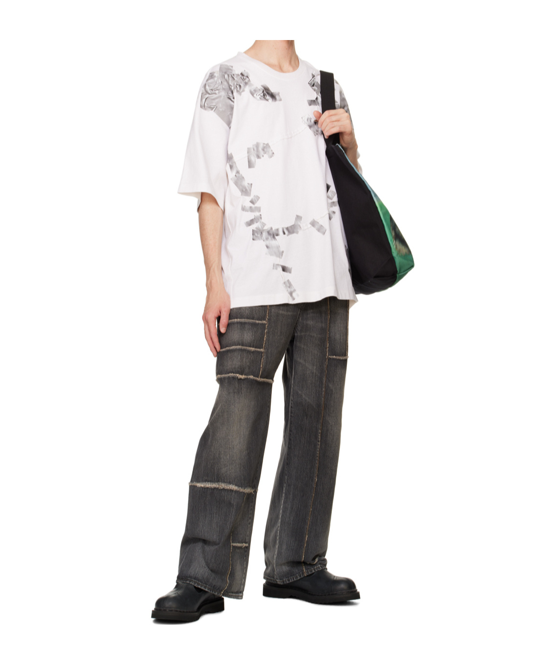 Doublet Frankenstein Cutting Jeans In Black