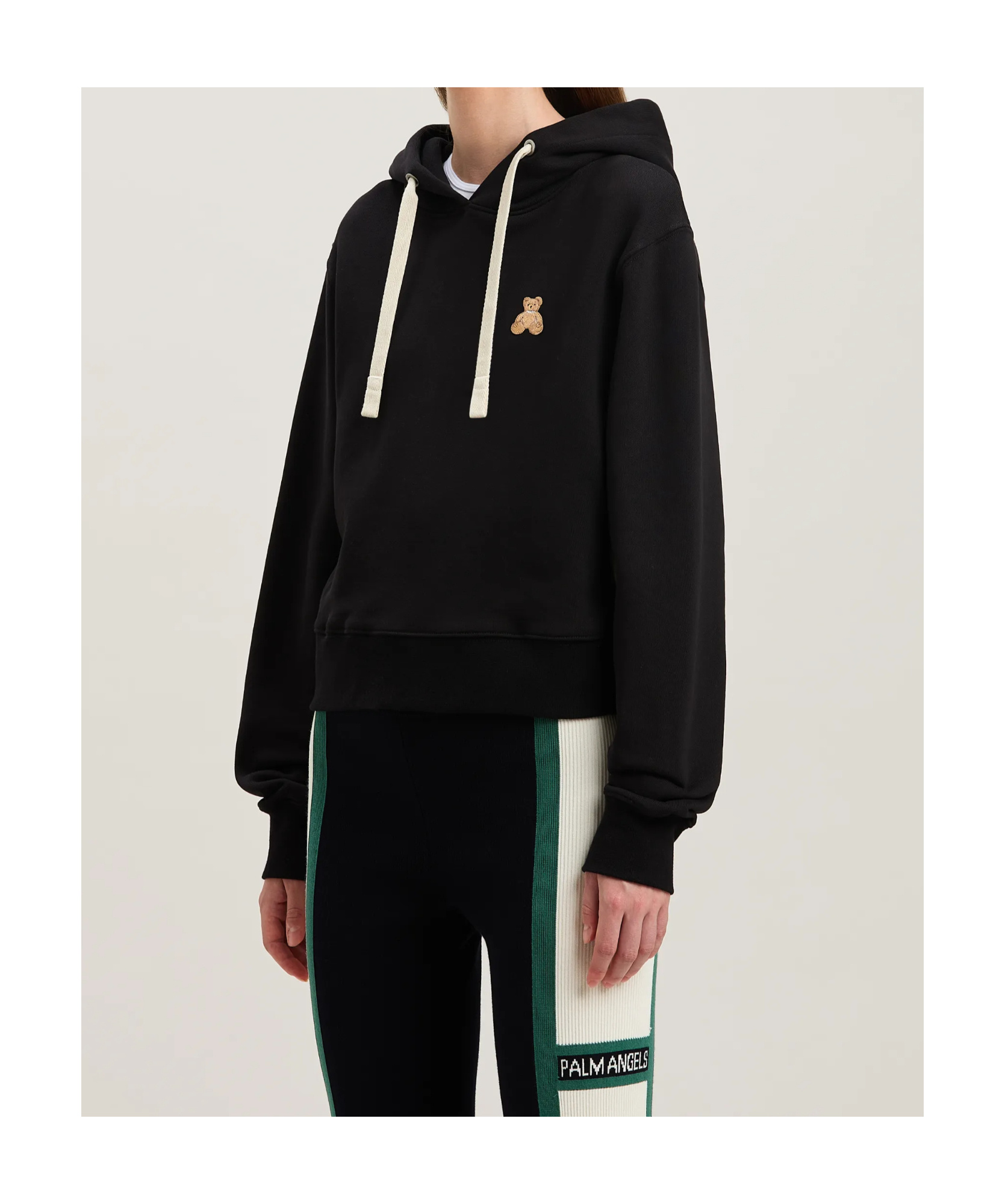 Palm Angels Back Bear In Mind Hoody In Black