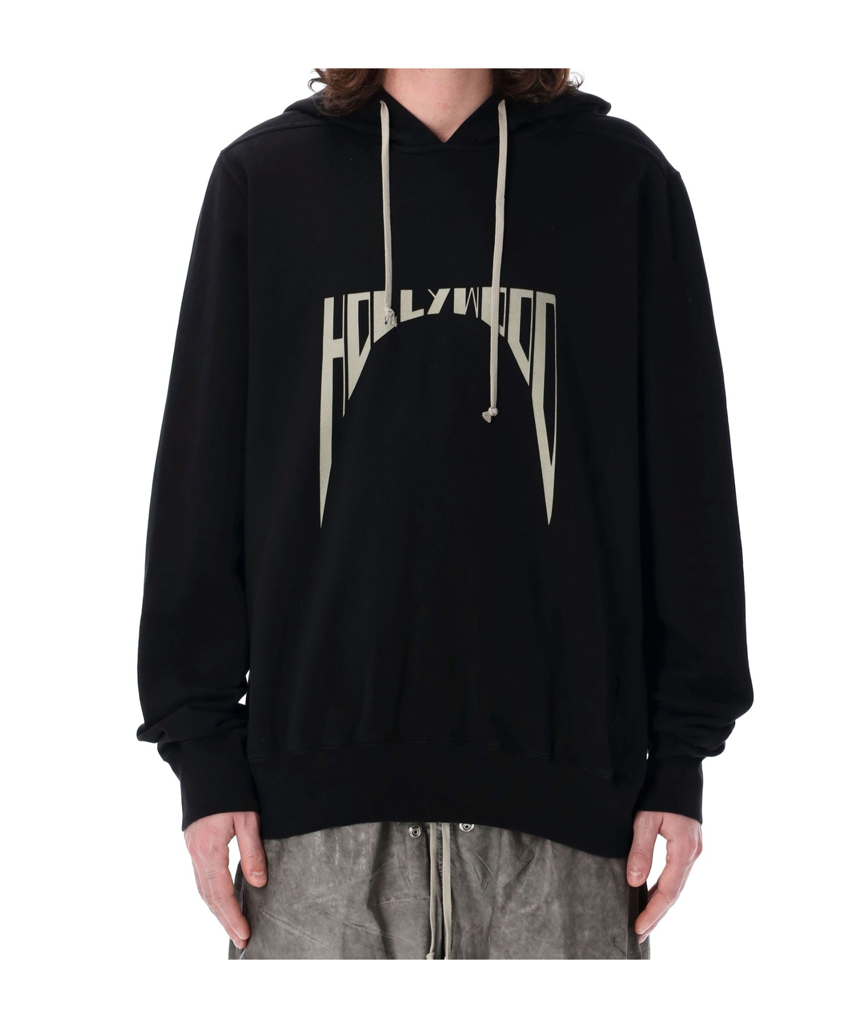 Rick Owens Drkshdw Drkshdw By Rick Owens Oversized Hoodie Black And Milk In Black