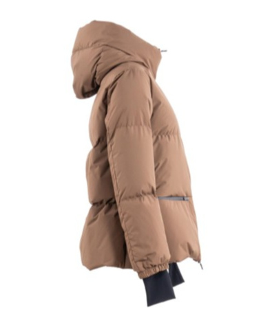 Herno Short Down Jacket In Brown
