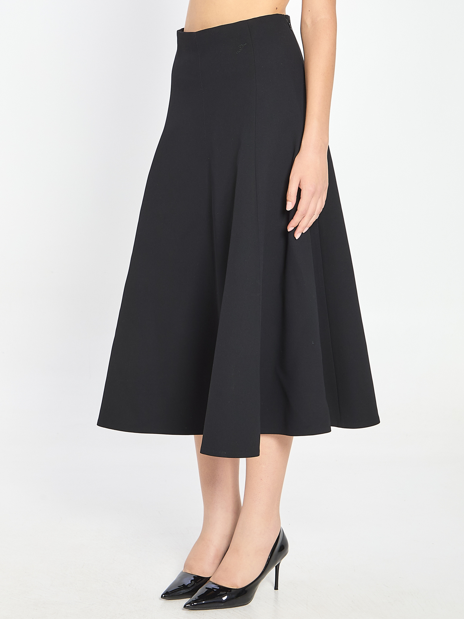 Jacquemus High Waist Embroidered Maxi Skirt In Black