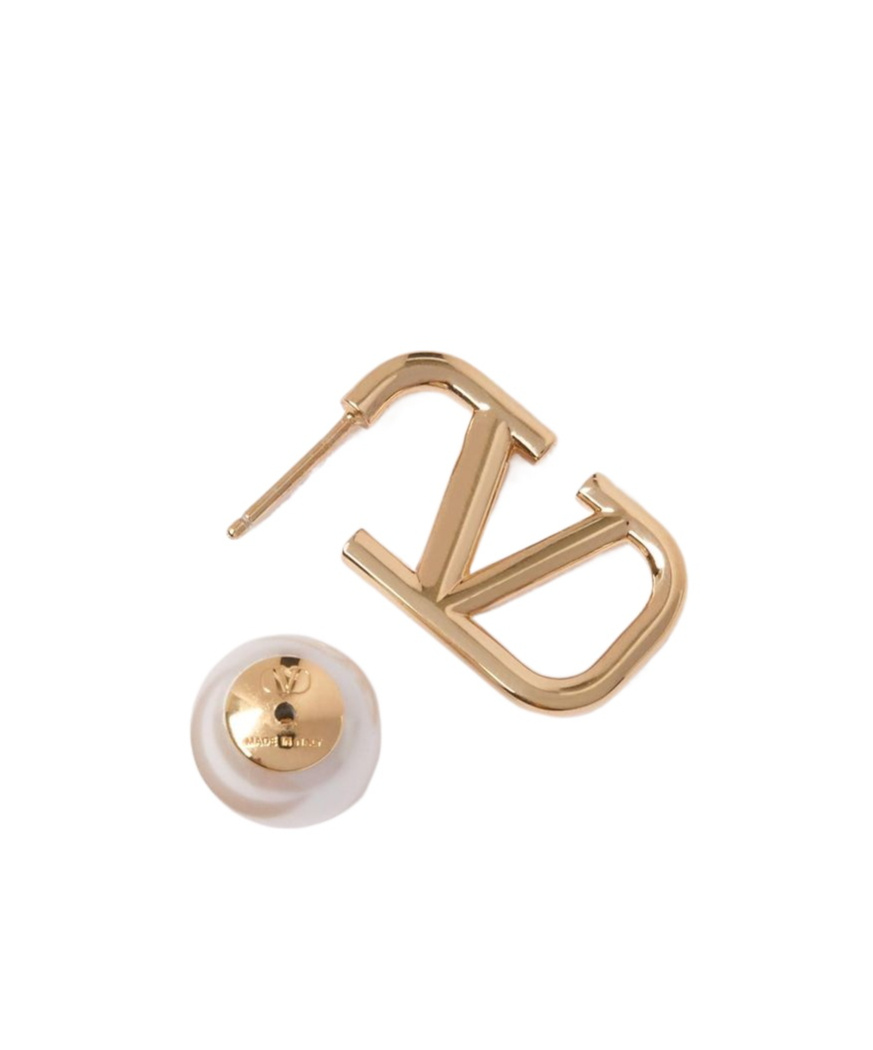 Valentino Logo Earrings In Yellow