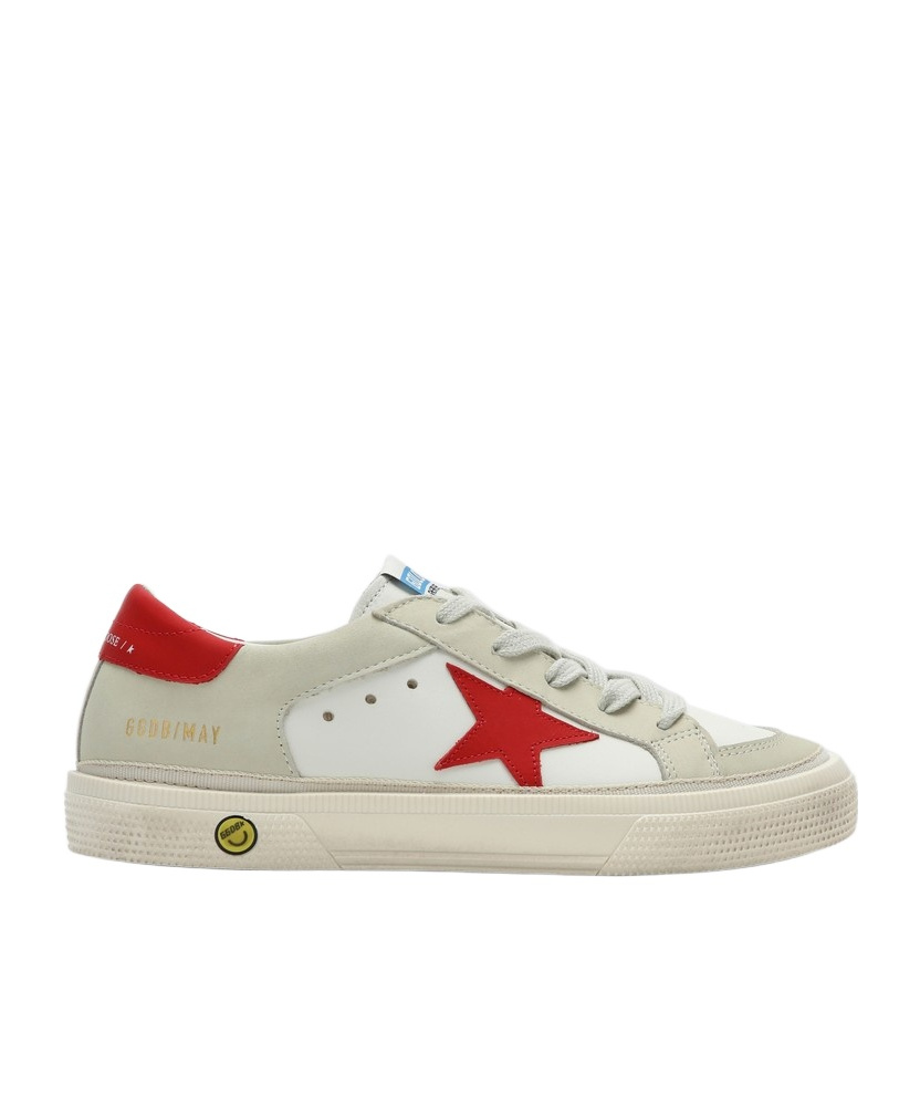 Golden Goose May Leather And Nabuk Upper Leather Star And Heel In Nude