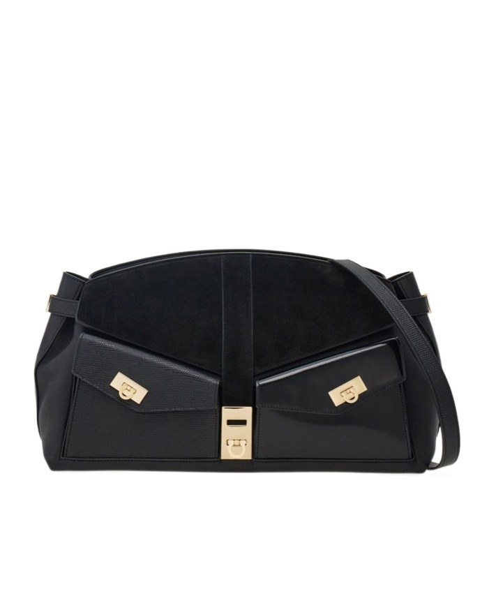 Ferragamo Multipocket Hug Crossbody Bag In Black